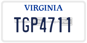 TGP4711 license plate in Virginia