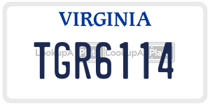 TGR6114  license plate in VA