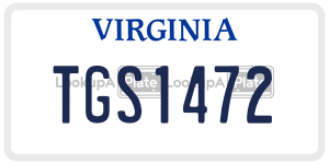 TGS1472 license plate in Virginia