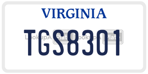 TGS8301 license plate in Virginia
