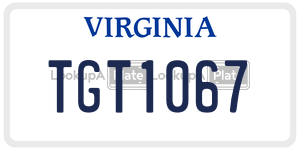TGT1067  license plate in VA