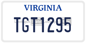 TGT1295  license plate in VA