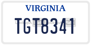 TGT8341  license plate in VA