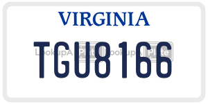 TGU8166 license plate in Virginia