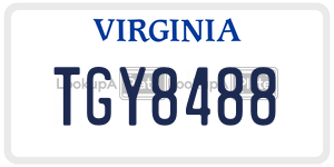 TGY8488  license plate in VA