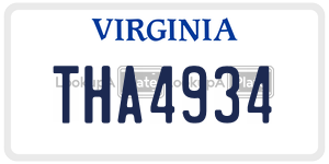THA4934  license plate in VA