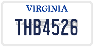 THB4526  license plate in VA