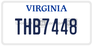 THB7448  license plate in VA