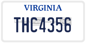THC4356  license plate in VA