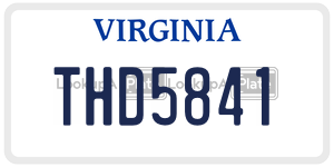 THD5841  license plate in VA