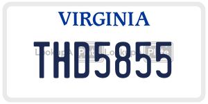 THD5855  license plate in VA