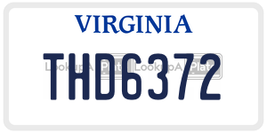 THD6372  license plate in VA