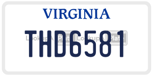 THD6581  license plate in VA