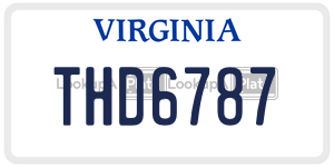 THD6787 license plate in Virginia