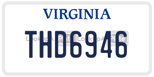 THD6946 license plate in Virginia