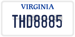 THD8885  license plate in VA