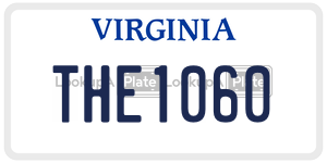 THE1060  license plate in VA