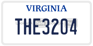 THE3204  license plate in VA
