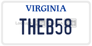 THEB58  license plate in VA