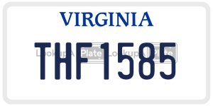 THF1585  license plate in VA