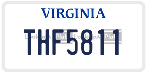 THF5811  license plate in VA