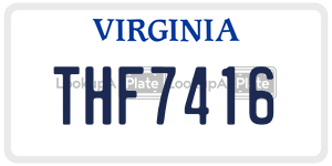 THF7416 license plate in Virginia