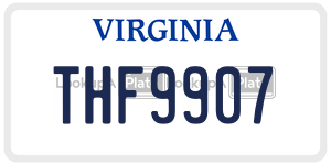 THF9907  license plate in VA