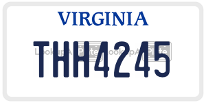THH4245 license plate in Virginia