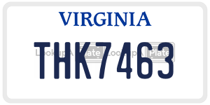 THK7463 license plate in Virginia