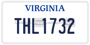 THL1732  license plate in VA
