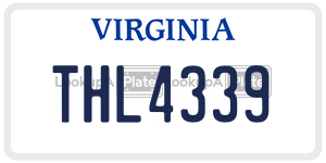 THL4339  license plate in VA