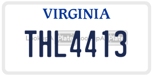 THL4413  license plate in VA