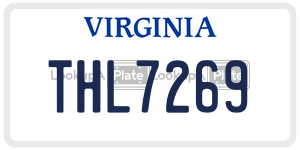 THL7269 license plate in Virginia