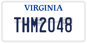 THM2048  license plate in VA