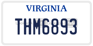 THM6893  license plate in VA