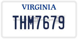 THM7679  license plate in VA