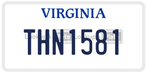 THN1581  license plate in VA