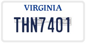 THN7401 license plate in Virginia