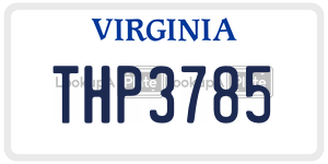 THP3785 license plate in Virginia