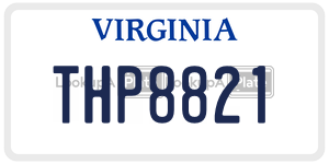 THP8821  license plate in VA