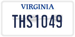THS1049  license plate in VA