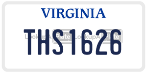 THS1626  license plate in VA