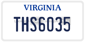 THS6035  license plate in VA
