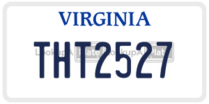 THT2527 license plate in Virginia