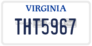 THT5967  license plate in VA