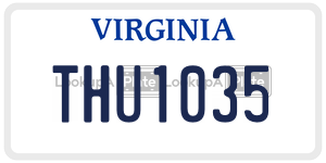 THU1035 license plate in Virginia