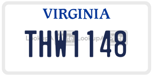 THW1148  license plate in VA