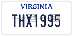 THX1995  license plate in VA