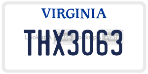 THX3063  license plate in VA