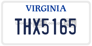 THX5165  license plate in VA